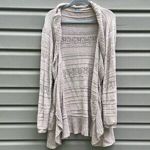 Retro Threads Cream Open-Front Knit Cardigan